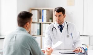 A man at the doctor's office